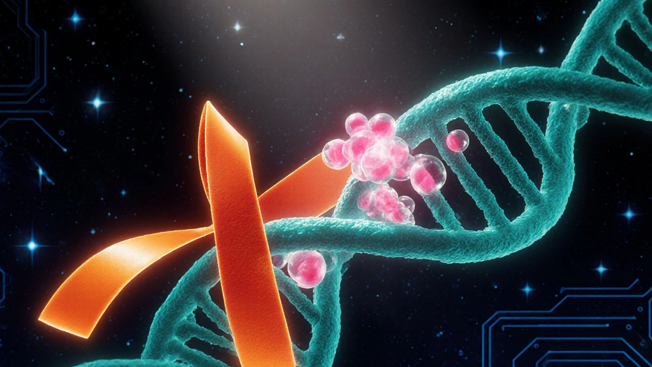 Illustration showing Zidovudine blocking HIV reverse‑transcriptase and DNA extension.